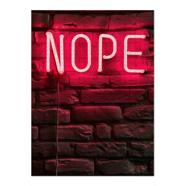 Puzzle Ravensburger "Neon Leuchtschrift NOPE | Foto" artboxONE - Typografie,Streetart,Ultraviolet,Lustig