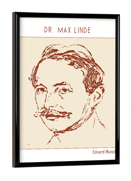 Poster mit schwarzem Rahmen "Dr. Max Linde (Line Art)" artboxONE - Abstrakt,Menschen,Männer