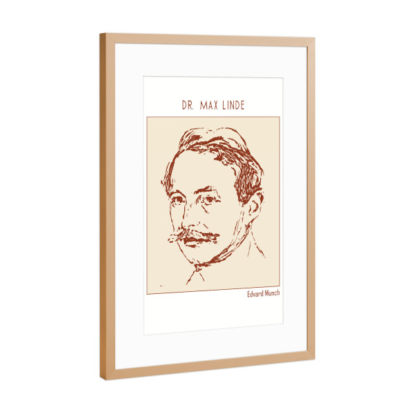 Poster mit Rahmen Kupfer "Dr. Max Linde (Line Art)" artboxONE - Abstrakt,Menschen,Männer