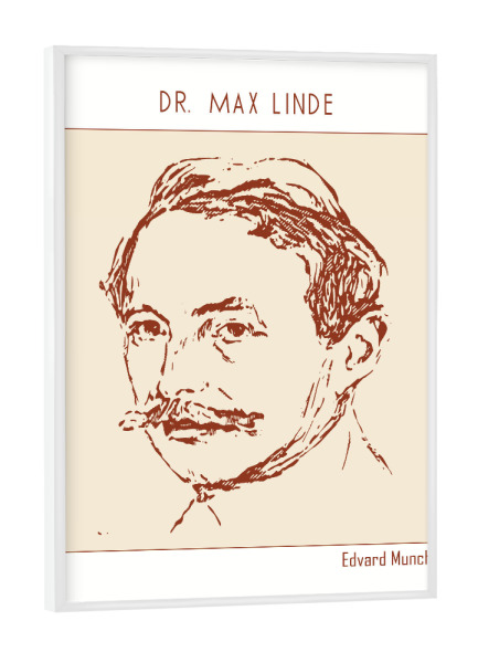 Poster mit weißem Rahmen "Dr. Max Linde (Line Art)" artboxONE - Abstrakt,Menschen,Männer