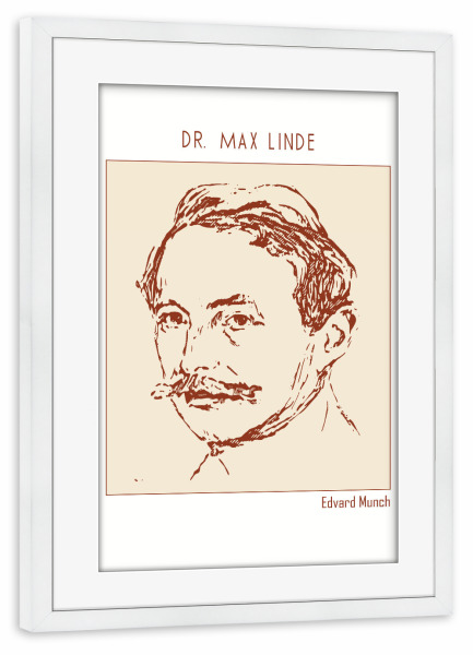 Poster mit Rahmen weiß "Dr. Max Linde (Line Art)" artboxONE - Abstrakt,Menschen,Männer