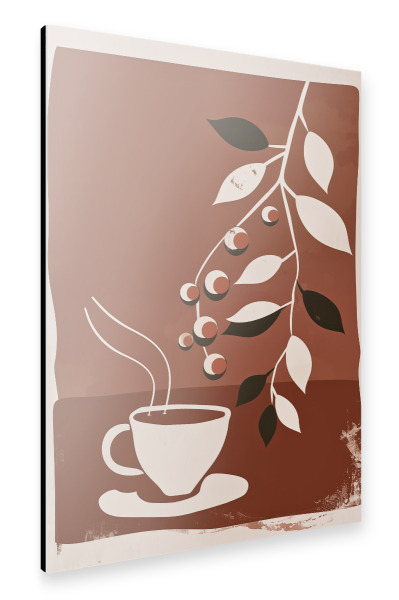 Alu-Dibond "Boho Kaffee-Tasse und Pflanze" 30x20 cm artboxONE