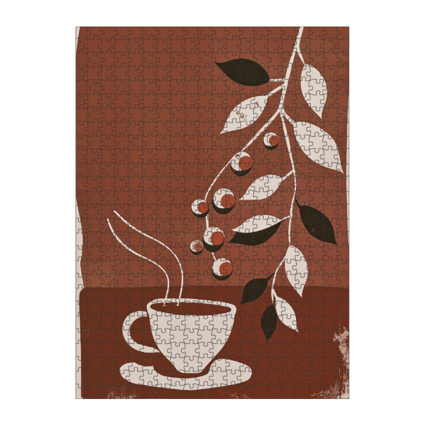 Puzzle Ravensburger "Boho Kaffee-Tasse und Pflanze" artboxONE - Floral,Essen & Trinken,Abstrakt