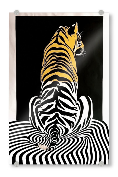 Acrylglasbild "Abstrakter Tiger im Streifen-Look" artboxONE - Tiere,Abstrakt,Geometrie