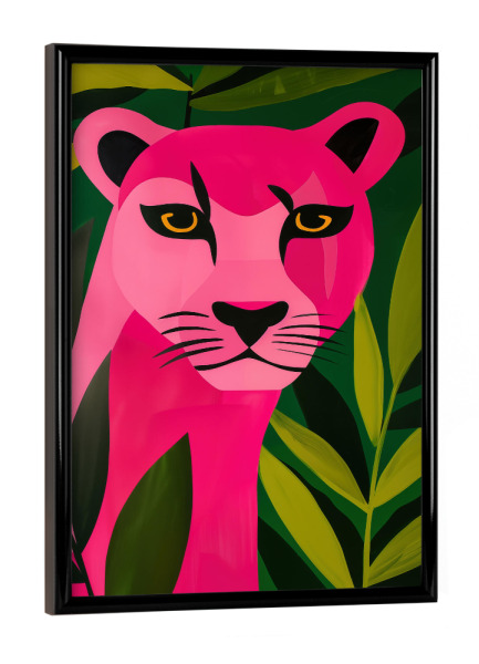 Poster mit schwarzem Rahmen "Abstrakter Rosa Panther" artboxONE - Tiere,Abstrakt,Ultraviolet