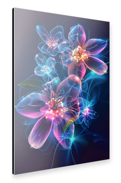 Alu-Dibond "Blumen Neon C (matart)" 30x20 cm artboxONE