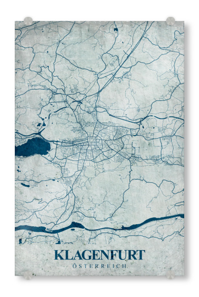 Acrylglasbild "Vintage City Klagenfurt" artboxONE - Städte / Weitere,Kartografie