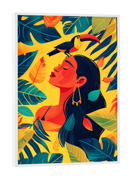 Poster mit weißem Rahmen "Tropisches Boho Sommer-Märchen" artboxONE - Natur,Fashion,Festivals