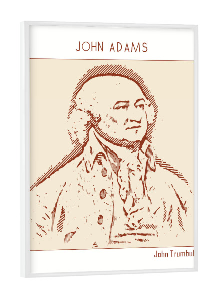 Poster mit weißem Rahmen "John Adams (Strichzeichnungen)" artboxONE - Abstrakt