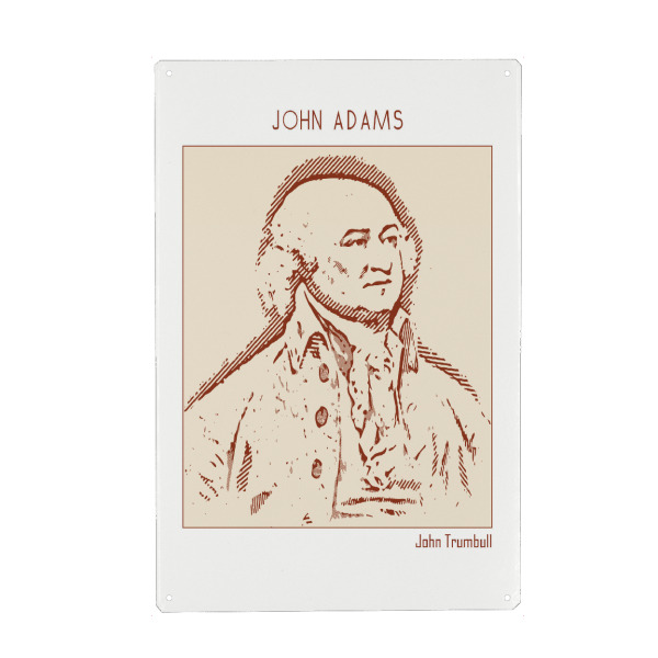 Metall Poster "John Adams (Strichzeichnungen)" artboxONE - Abstrakt - Gliederung,Minimalistisch,Skizze,Monochromatisch,Illustration,Bleistift