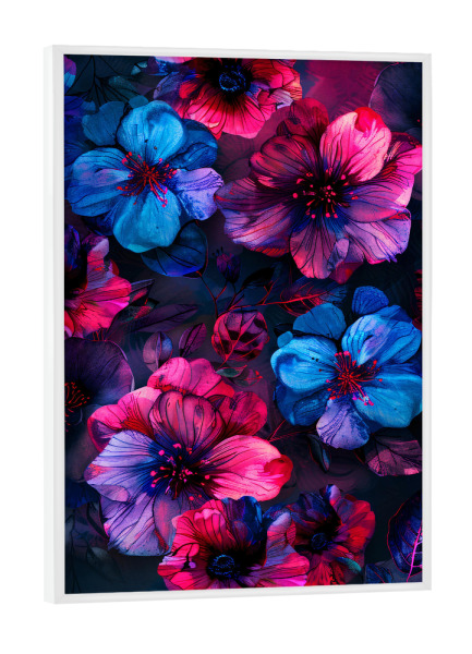 Poster mit weißem Rahmen "Blumen Marinerot C (matart)" artboxONE - Natur,Floral - Blumen,Natur,Modern,Kunst,Floral