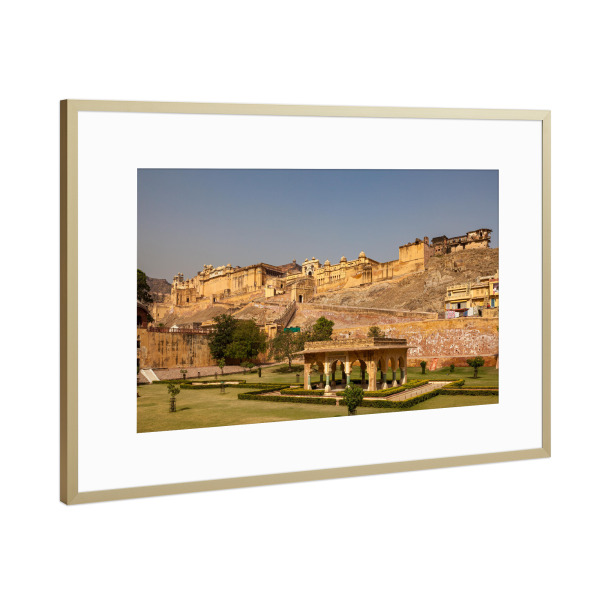 Poster mit Rahmen Gold "Amber Fort bei Jaipur in Indien" artboxONE - Architektur,Reise / Asien