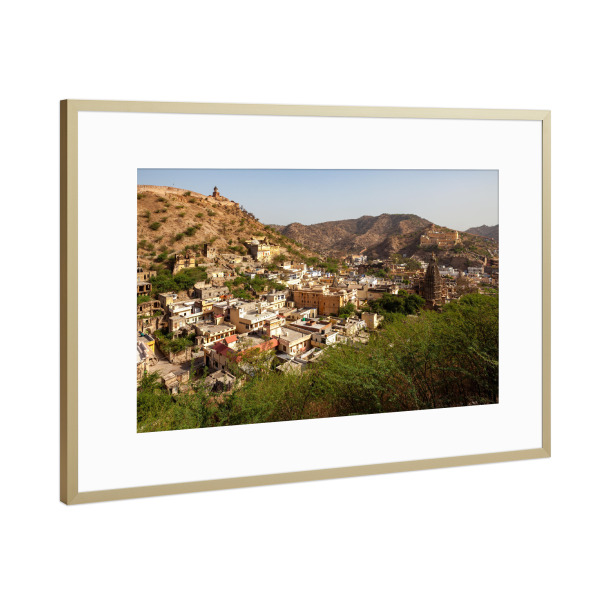 Poster mit Rahmen Gold "Die Stadt beim Fort Amber" artboxONE - Architektur,Reise / Asien