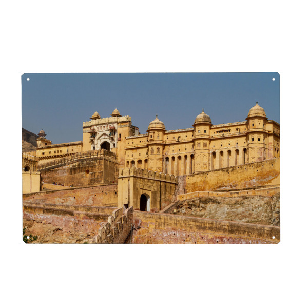 Metall Poster "Das Amber Fort bei Jaipur" artboxONE - Architektur,Reise / Asien - Fort amber,Amber palace,Indien,Rajasthan,Jaipur,Palast,Burg,Schloss