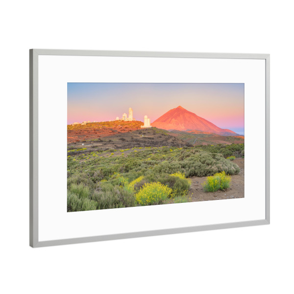 Poster mit Rahmen Silber "Teide-Observatorium auf Teneriffa" artboxONE - Natur,Reise,Reise / Länder