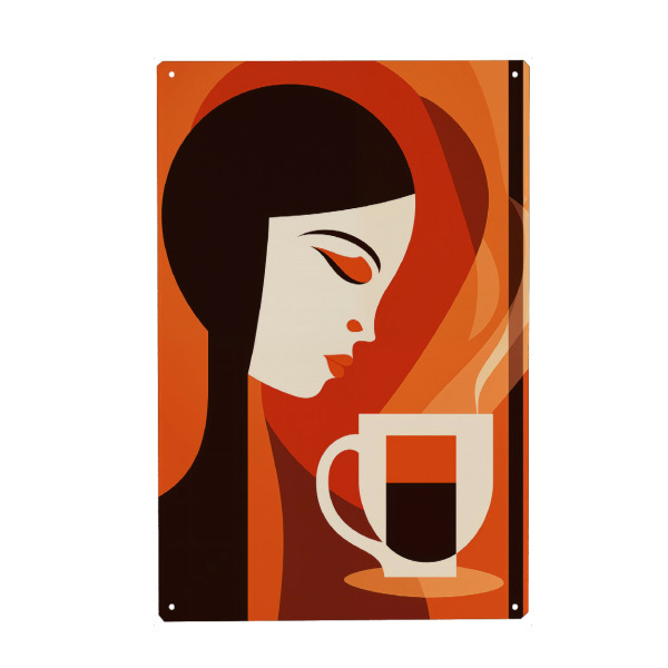 Holzbild "Die Kaffee Fee | Kaffeeküche" artboxONE - Essen & Trinken,Abstrakt