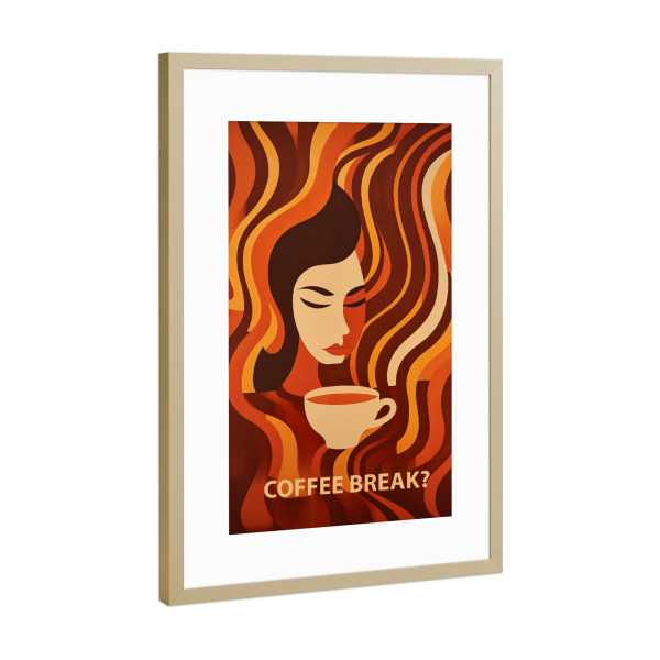 Poster mit Rahmen Gold "Kaffee-Pause | Coffee Break" artboxONE - Essen & Trinken,Abstrakt,Für Mama