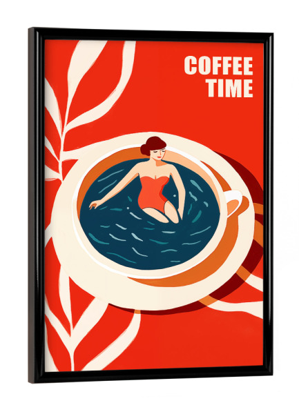 Poster mit schwarzem Rahmen "Kaffee-Zeit" artboxONE - Essen & Trinken,Abstrakt,Für Papa