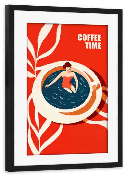 Poster mit Rahmen schwarz "Kaffee-Zeit" artboxONE - Essen & Trinken,Abstrakt,Für Papa