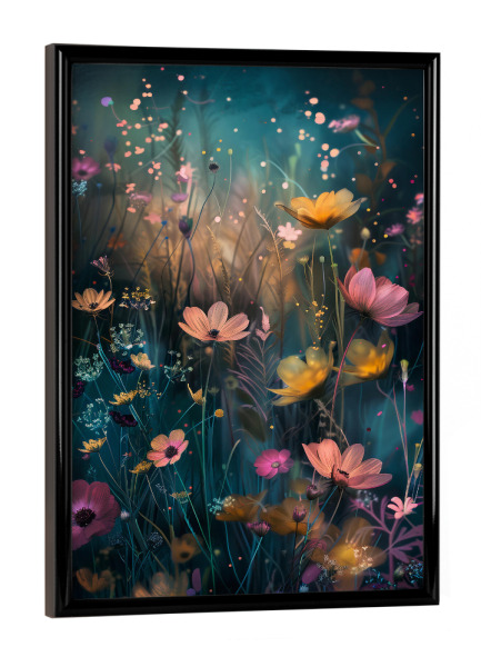 Poster mit schwarzem Rahmen "Blumenwiese B (matart)" artboxONE - Natur,Floral - Blumen,Wiese,Garten,Natur,Modern,Kunst
