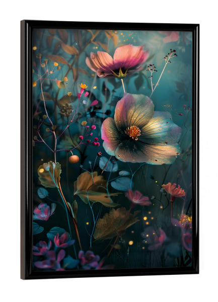 Poster mit schwarzem Rahmen "Blumenwiese D (matart)" artboxONE - Natur,Floral - Blumen,Wiese,Garten,Natur,Modern,Kunst