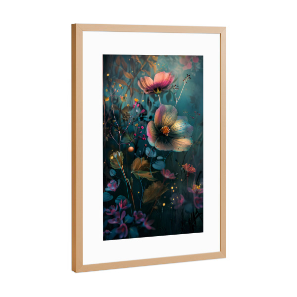 Poster mit Rahmen Kupfer "Blumenwiese D (matart)" artboxONE - Natur,Floral - Blumen,Wiese,Garten,Natur,Modern,Kunst