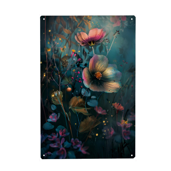 Metall Poster "Blumenwiese D (matart)" artboxONE - Natur,Floral - Blumen,Wiese,Garten,Natur,Modern,Kunst - Blechschild