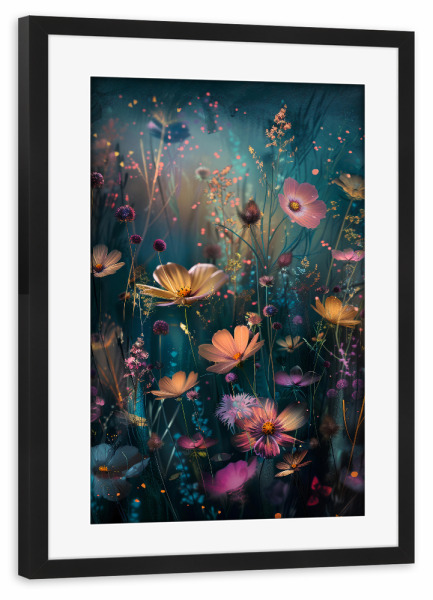 Poster mit Rahmen schwarz "Blumenwiese F (matart)" artboxONE - Natur - Blumen,Wiese,Garten,Natur,Modern,Kunst