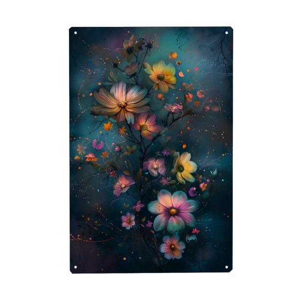 Holzbild "Blumenwiese K (matart)" artboxONE - Natur,Floral - Flowers,Meadow,Garden,Nature,Butterfly,Modern,Art