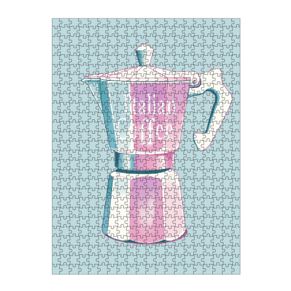 Puzzle Ravensburger "Italian Coffee hellblau" artboxONE - Typografie,Essen & Trinken,Reise / Strand und Meer