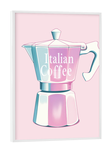Poster mit weißem Rahmen "Italian Coffee rose" artboxONE - Typografie,Essen & Trinken,Reise / Strand und Meer