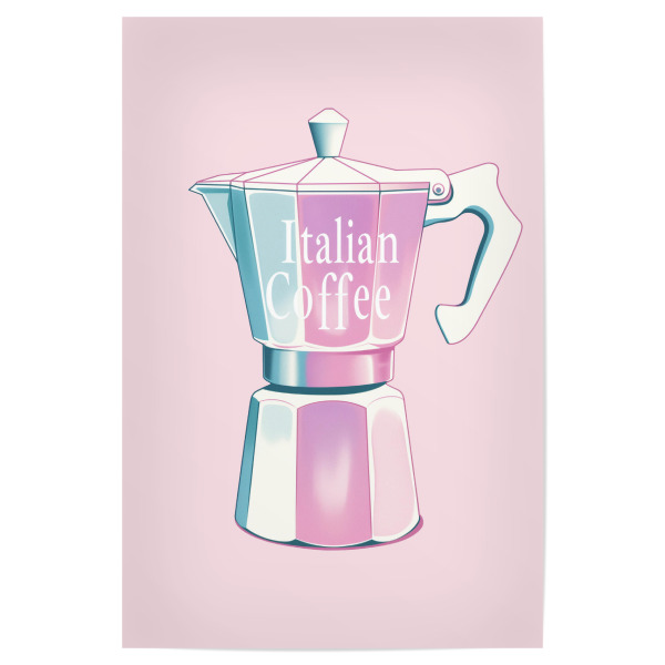 Poster "Italian Coffee rose" artboxONE - Typografie,Essen & Trinken,Reise / Strand und Meer
