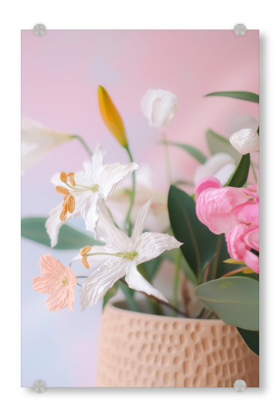 Acrylglasbild "Zarte Pastel Lilien" artboxONE - Natur,Floral