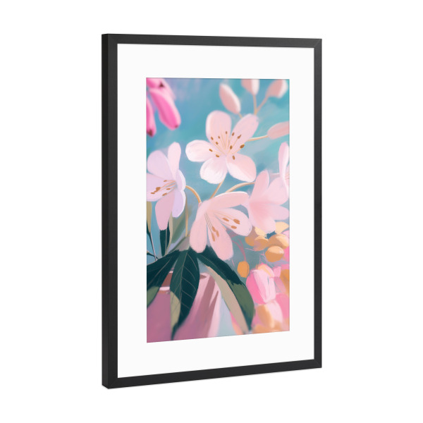 Poster mit Rahmen Schwarz (Metallic) "Zarte Blütenpracht" artboxONE - Natur,Floral