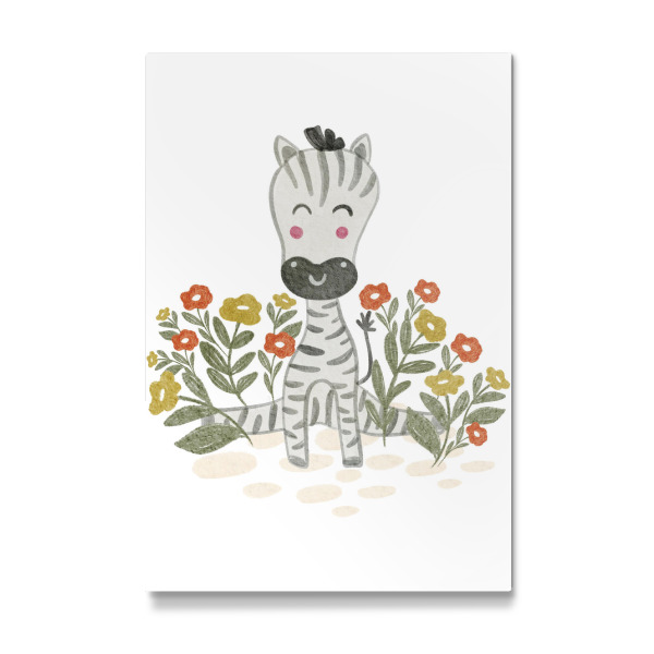 Galerie-Print "Baby Zebra and floral" 30x20 cm artboxONE