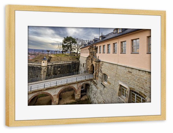Poster mit Rahmen kiefer "Die Erfurter Zitadelle" artboxONE - Architektur - Erfurt,Thüringen,Petersberg,Festung,Zitadelle petersberg
