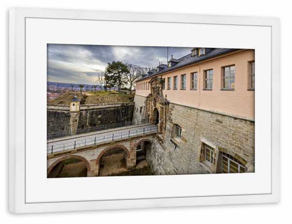 Poster mit Rahmen weiß "Die Erfurter Zitadelle" artboxONE - Architektur - Erfurt,Thüringen,Petersberg,Festung,Zitadelle petersberg
