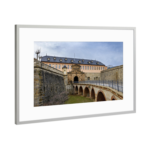 Poster mit Rahmen Silber "Zitadelle Petersberg" artboxONE - Architektur - Erfurt,Thüringen,Petersberg,Festung,Zitadelle petersberg