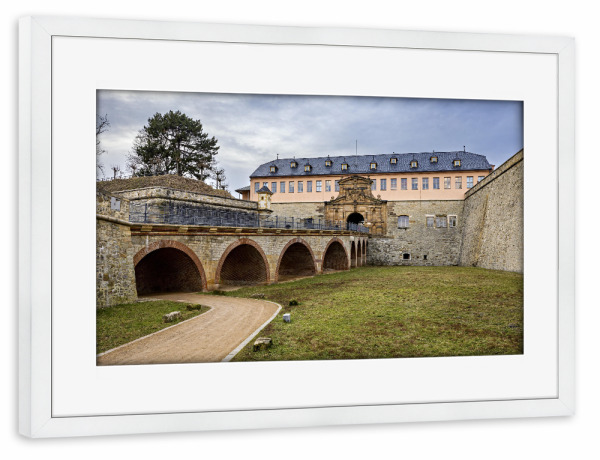 Poster mit Rahmen weiß "Die Zitadelle Petersberg" artboxONE - Architektur - Erfurt,Thüringen,Petersberg,Festung,Zitadelle petersberg