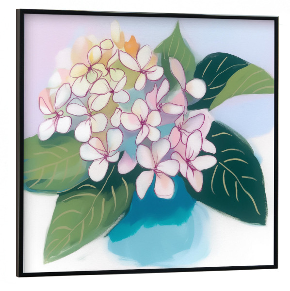 Poster mit schwarzem Rahmen 30x30 cm "Liebliche pastel Hortensie" artboxONE - Natur,Floral