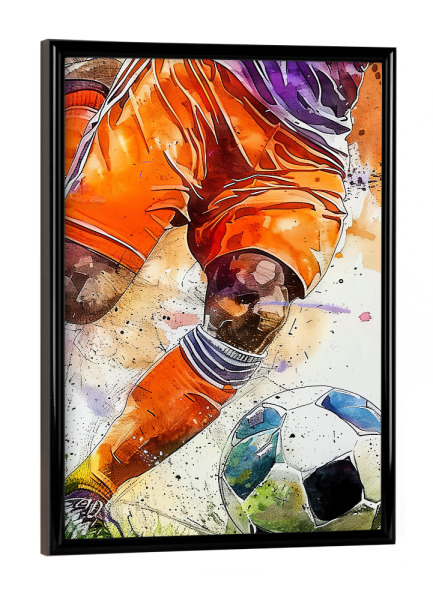 Poster mit schwarzem Rahmen "Fußballspieler-Sportkunst I" artboxONE - Sport,Sport / Fußball