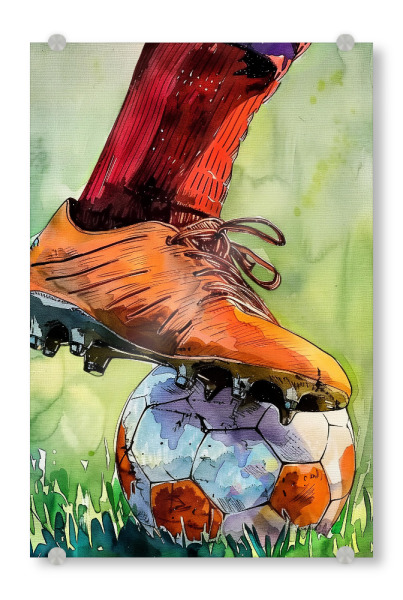 Acrylglasbild "Fußballspieler Sportkunst H" artboxONE - Sport,Sport / Fußball - Sport,Fußball,Spieler,Spiel,Fußball,Fußballspieler,Ball