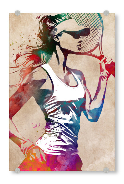 Acrylglasbild "Tennissportkunst E" artboxONE - Sport,Sport / Sommerspiele - Tennis,Tennisspieler,Spieler,Sport,Spiel