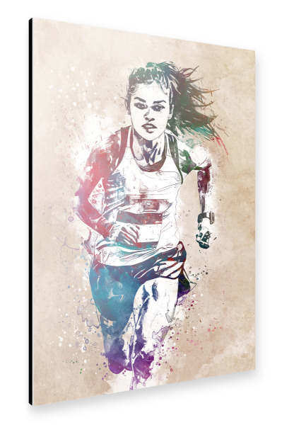 Alu-Dibond "Laufsportkunst D" 30x20 cm artboxONE