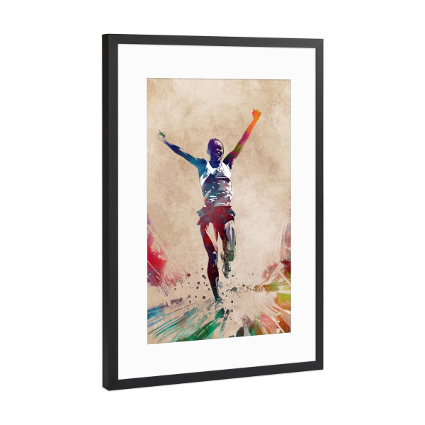Poster mit Rahmen Schwarz (Metallic) "Laufsportkunst B" artboxONE - Sport,Sport / Motivation - Läufer,Laufen,Sport,Marathon