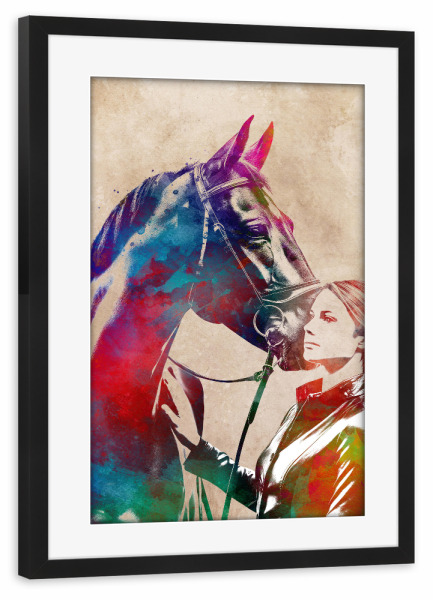 Poster mit Rahmen schwarz "Reitsportkunst I" artboxONE - Sport,Sport / Sommerspiele - Pferd,Reiten,Reiter,Sport