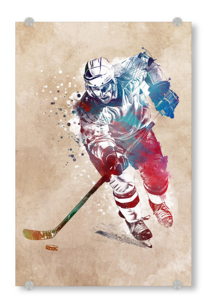Acrylglasbild "Hockeyspieler Sportkunst D" artboxONE - Sport,Sport / Motivation - Hockey,Spieler,Spiel,Sport,Grafik