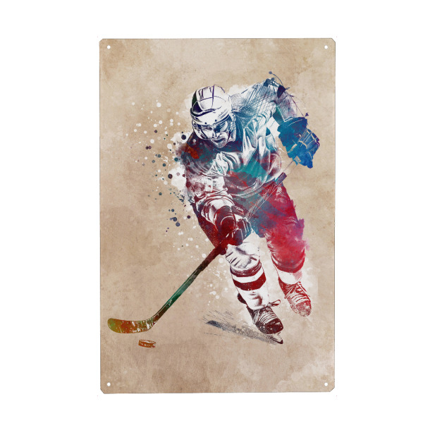 Holzbild "Hockeyspieler Sportkunst D" artboxONE - Sport,Sport / Motivation - Hockey,Spieler,Spiel,Sport,Grafik
