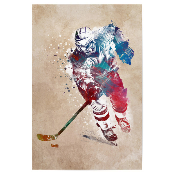 Poster 30x20 cm "Hockeyspieler Sportkunst D" artboxONE - Sport,Sport / Motivation - Hockey,Spieler,Spiel,Sport,Grafik