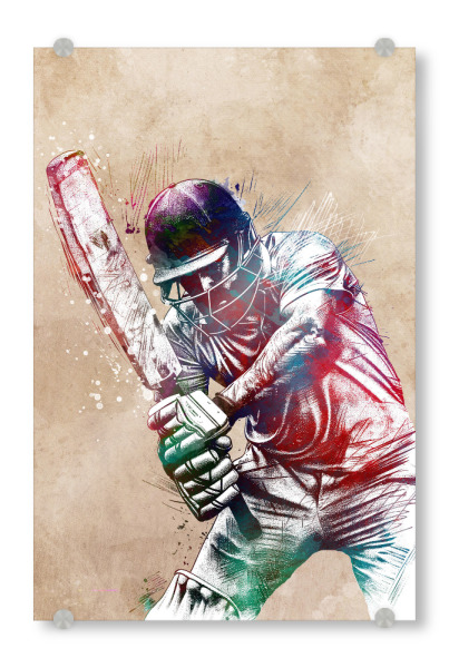 Acrylglasbild "Cricket-Sportkunst B" artboxONE - Sport,Sport / Motivation - Cricket,Sport,Sport,Spieler,Spiel